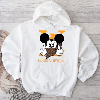 Louis Vuitton Logo Luxury Mickey Mouse Unisex Pullover Hoodie HTB2377