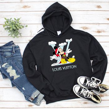 Louis Vuitton Logo Luxury Mickey Mouse Unisex Pullover Hoodie NTB2280
