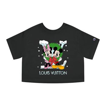 Louis Vuitton Logo Luxury Minnie Mouse Mickey Mouse Champion Women Heritage Cropped T-Shirt CTB133