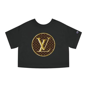 Louis Vuitton Logo Luxury Monogram Canvas Pattern Champion Women Cropped T-Shirt NTB2133
