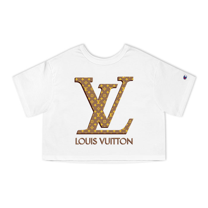Louis Vuitton Logo Luxury Monogram Canvas Pattern Champion Women Heritage Cropped T-Shirt CTB202