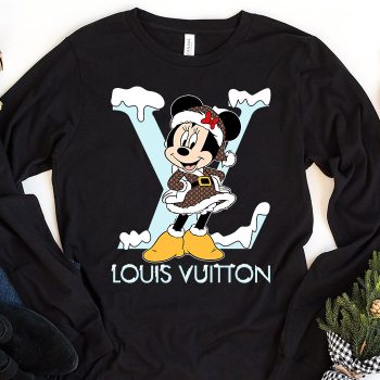 Louis Vuitton Logo Luxury Monogram Canvas Pattern Christmas Minnie Mouse Unisex & Kid Long Sleeve Tee TBL136
