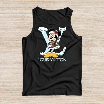 Louis Vuitton Logo Luxury Monogram Canvas Pattern Christmas Minnie Mouse Unisex Tank Top NTB2511