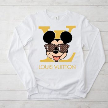 Louis Vuitton Logo Luxury Monogram Canvas Pattern Mickey Mouse Unisex & Kid Long Sleeve Tee TBL140