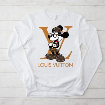 Louis Vuitton Logo Luxury Monogram Canvas Pattern Mickey Mouse Unisex & Kid Long Sleeve Tee TBL147