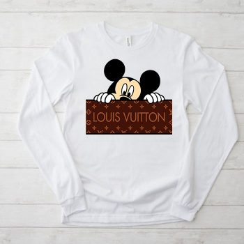 Louis Vuitton Logo Luxury Monogram Canvas Pattern Mickey Mouse Unisex & Kid Long Sleeve Tee TBL167