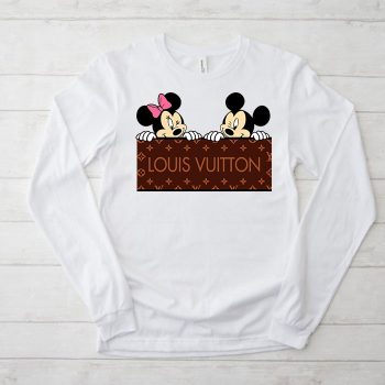 Louis Vuitton Logo Luxury Monogram Canvas Pattern Minnie Mouse Mickey Mouse Unisex & Kid Long Sleeve Tee TBL169