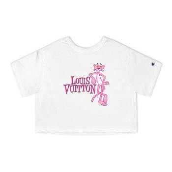 Louis Vuitton Logo Luxury Pink Panther Champion Women Cropped T-Shirt CTB2378