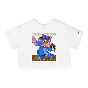 Louis Vuitton Logo Luxury Stitch Champion Women Cropped T-Shirt CTB2352