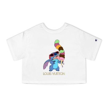 Louis Vuitton Logo Luxury Stitch Champion Women Cropped T-Shirt CTB2353