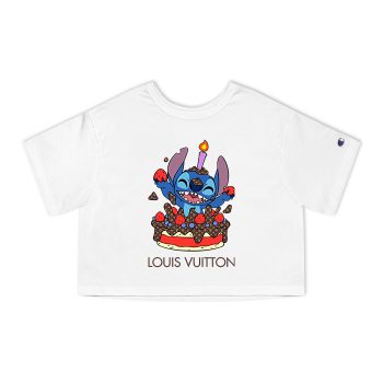 Louis Vuitton Logo Luxury Stitch Happy Birthday Champion Women Cropped T-Shirt CTB2355