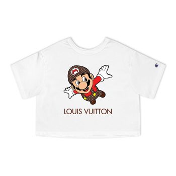 Louis Vuitton Logo Luxury Super Mario Champion Women Cropped T-Shirt CTB2344
