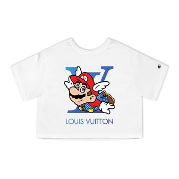 Louis Vuitton Logo Luxury Super Mario Champion Women Cropped T-Shirt CTB2347