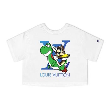 Louis Vuitton Logo Luxury Super Mario Champion Women Cropped T-Shirt CTB2350