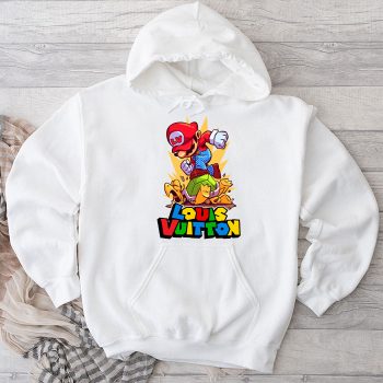 Louis Vuitton Logo Luxury Supper Mario Unisex Pullover Hoodie HTB2358
