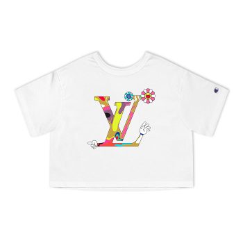 Louis Vuitton Logo Luxury Takashi Murakami Flower Champion Women Heritage Cropped T-Shirt CTB185