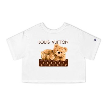 Louis Vuitton Logo Luxury Teddy Bear Champion Women Cropped T-Shirt NTB2127