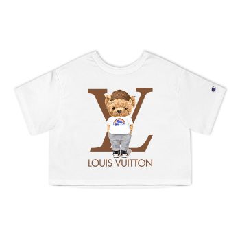 Louis Vuitton Logo Luxury Teddy Bear Champion Women Cropped T-Shirt NTB2145