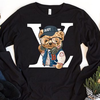Louis Vuitton Logo Luxury Teddy Bear Unisex & Kid Long Sleeve Tee NTB2385