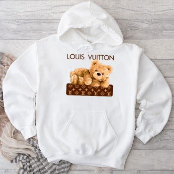 Louis Vuitton Logo Luxury Teddy Bear Unisex Pullover Hoodie NTB2298