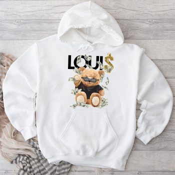 Louis Vuitton Logo Luxury Teddy Bear Unisex Pullover Hoodie NTB2300