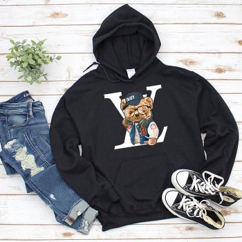 Louis Vuitton Logo Luxury Teddy Bear Unisex Pullover Hoodie NTB2306