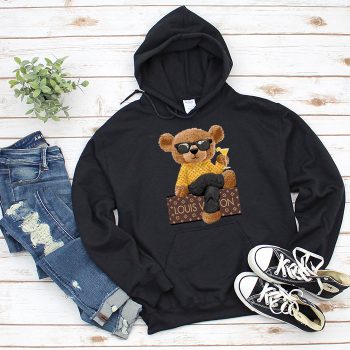 Louis Vuitton Logo Luxury Teddy Bear Unisex Pullover Hoodie NTB2309