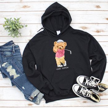 Louis Vuitton Logo Luxury Teddy Bear Unisex Pullover Hoodie NTB2313