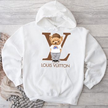 Louis Vuitton Logo Luxury Teddy Bear Unisex Pullover Hoodie NTB2316