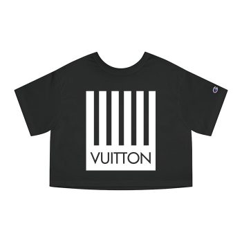 Louis Vuitton Logo Luxury With Barcode Logo Champion Women Heritage Cropped T-Shirt CTB200