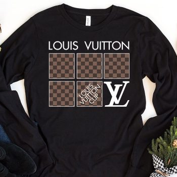 Louis Vuitton Logo Luxury With Damier Pattern Unisex & Kid Long Sleeve Tee TBL197