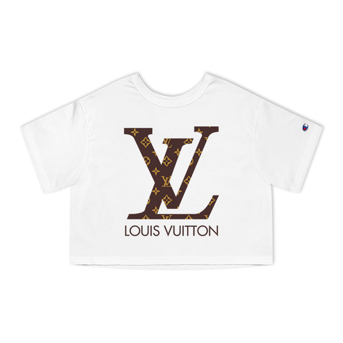 Louis Vuitton Luxury Logo Monogram Canvas Pattern Champion Women Heritage Cropped T-Shirt CTB180