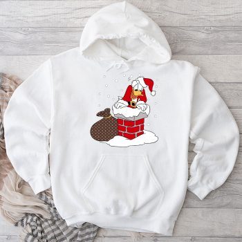 Louis Vuitton Monogram Canvas Pattern Donald Duck Santa Unisex Pullover Hoodie NTB2269