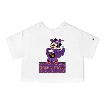 Louis Vuitton Monogram Canvas Pattern Halloween Minnie Mouse Champion Women Heritage Cropped T-Shirt CTB101