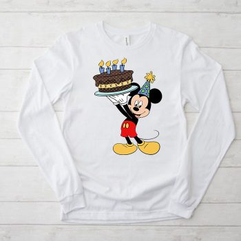 Louis Vuitton Monogram Canvas Pattern Happy Birthday Mickey Mouse Unisex & Kid Long Sleeve Tee TBL094