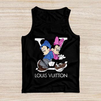 Louis Vuitton Monogram Canvas Pattern Mickey Mouse And Minnie Mouse Unisex Tank Top TB097