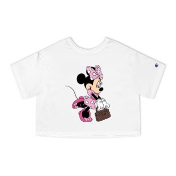 Louis Vuitton Monogram Canvas Pattern Minnie Mouse Champion Women Heritage Cropped T-Shirt CTB172