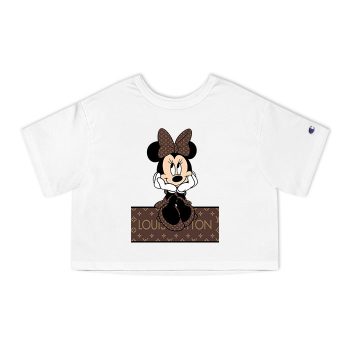 Louis Vuitton Monogram Canvas Pattern Minnie Mouse Champion Women Heritage Cropped T-Shirt CTB173