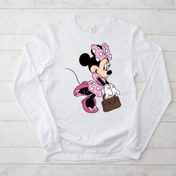 Louis Vuitton Monogram Canvas Pattern Minnie Mouse Unisex & Kid Long Sleeve Tee TBL172