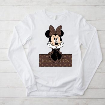 Louis Vuitton Monogram Canvas Pattern Minnie Mouse Unisex & Kid Long Sleeve Tee TBL173