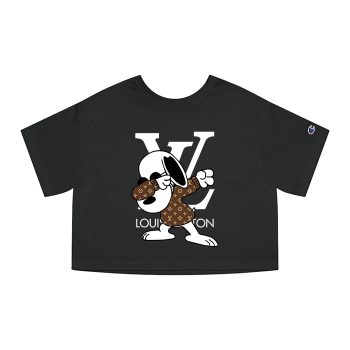 Louis Vuitton Monogram Canvas Pattern Snoopy Dabbing Champion Women Heritage Cropped T-Shirt CTB152
