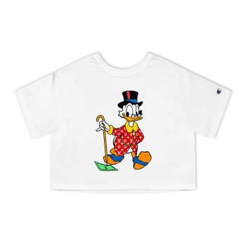 Louis Vuitton Red Monogram Canvas Pattern Scrooge Mcduck Champion Women Heritage Cropped T-Shirt CTB097
