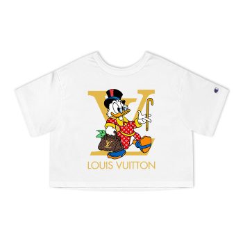 Louis Vuitton Red Monogram Canvas Pattern Scrooge Mcduck Champion Women Heritage Cropped T-Shirt CTB098
