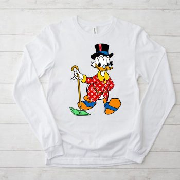 Louis Vuitton Red Monogram Canvas Pattern Scrooge Mcduck Unisex & Kid Long Sleeve Tee TBL097