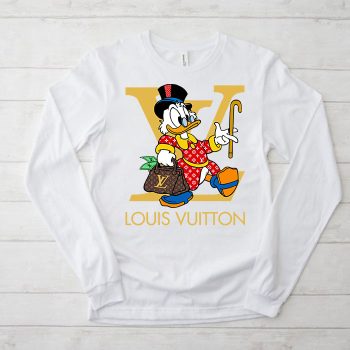 Louis Vuitton Red Monogram Canvas Pattern Scrooge Mcduck Unisex & Kid Long Sleeve Tee TBL098