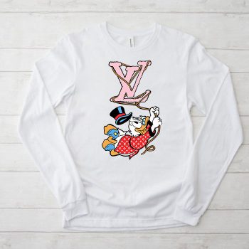 Louis Vuitton Red Monogram Canvas Pattern Scrooge Mcduck Unisex & Kid Long Sleeve Tee TBL099