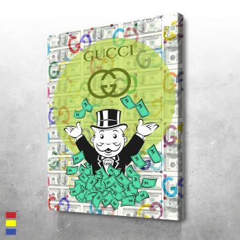 Monopoly Money I Gucci the Stories of Vintage and Pop Culture in Art Canvas Poster Print Wall Art Decor