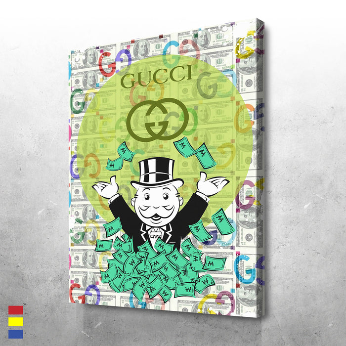 Monopoly Money I Gucci the Stories of Vintage and Pop Culture in Art Canvas Poster Print Wall Art Decor