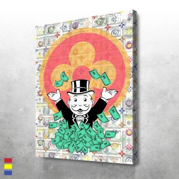 Monopoly Money II the Intersection of Pop Culture and Colorful Art Canvas Poster Print Wall Art Decor