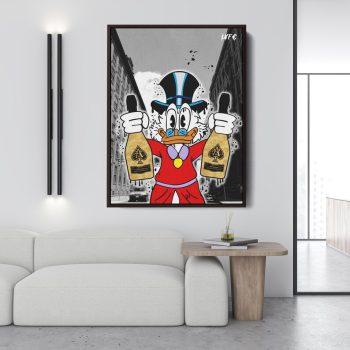 New York X Scrooge Mcduck X Ace Of Spades Canvas Street Art Motivational Interior Art Wall Art Alec Monopoly